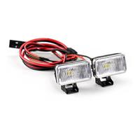 RC Lighting Kit For 1/8 1/10 20mm 1 Pair Searchlight Headlights Transparent Yellow Rectangular Spotlight RC Model Car Accessories(Transparent 1)