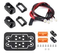 RC Lighting Kit For TRX4 For Axial For SCX10 1/10 12mm/18mm Square White/Red/Orange Lights Spotlights Searchlight Taillight RC Car Upgrade Accessories(Orange,18mm)