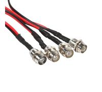 RC Lighting Kit For Universal 4 Pcs 12v 8mm Panel For Pilot Dash Warning Light Indicator Lamp Car Van Remote Control Cars Accessory(White)