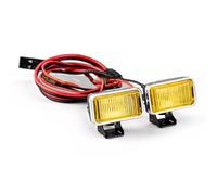RC lighting Parts For 1/8 1/10 20mm 1 Pair Searchlight Headlights Transparent Yellow Rectangular Spotlight RC Model Car Accessories(Yellow)