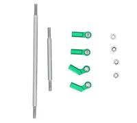 RC Linkage Links Rod Set 104mm, Steering Pullrod Servo Rod with 7mm Ball Head Set, High Strength Aluminum Alloy CNC Machined for 1/10 VP F10 Phoenix Axle Bridge, Upgrade Steering P (Green)