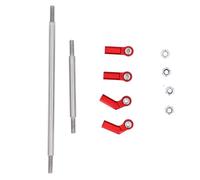RC Linkage Links Rod Set Upgrade Steering Performance 104mm Steering Pullrod Servo Rod with Ball Head Set for 1/10 VP F10 Phoenix Axle Bridge (Red)