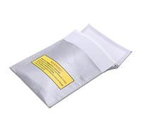 RC Lipo Battery Bag, Fireproof & Explosion Proof, Ideal for Safe Charge Storage for Model Aircraft Batteries, 18x23cm (Silver)