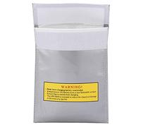 RC Lipo Battery Bag, Fireproof Explosion Proof Protective Bag 18x23cm Red - Heat Resistant, Radiation Proof, Safe Storage for Charging and Transport (Silver)