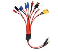 RC Lipo Battery Charger Adapter Connector Splitter Wire 8 in 1 - Octopus Convert Cable to 4.0mm Banana Plug Lead Cable for TRX, T-Plug, Futaba, Tamiya Mini, XT60, EC3, JST,Tamiya(4.0mm Banana)