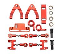 RC Metal Accessories Set Aluminum Alloy Upper Lower Suspension Arm Steering Cup Hex Adapter Kit High Performance Upgrade Parts for WPL D12 RC Car (Red)