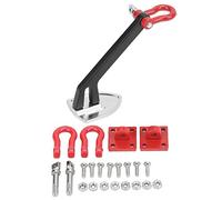 RC Metal Winch Anchor Set Durable Corrosion Resistant Aluminum Alloy Tow Buckle Hook for 1/10 RC Climbing Car and Remote Control Vehicle with 6 Accessories 8 Screws 8 Nuts (Black and silver stitching