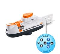 RC Mini Submarine 6 Channels Remote Control Underwater Ship Toy with Multi Function for Kids Adults Pool Bathtub Lake Play Blue White 15cm (White)