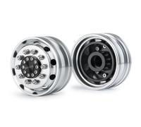 RC Models For Tamiya 1/14 Front Rear Wheel Rim Hubs Rubber Tyres With Foam Inserts Truck Trailer Tractor RC Car Tires Model(Front Hubs-2Pcs)