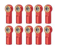 RC Models Repairs For AXIAL For SCX10 D90 D110 For Tamiya CC01 For Racing 1/10 10Pcs Metal M3 Aluminum Link Rod Tie Rod End Ball Joint RC Car Track(Red)