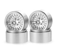 RC Models Spare For Axial For SCX10 For Wraith 90048 For TRX-4 1/10 4Pcs 2.2 Inch Metal Beadlock Wheel Rims Hubs Modification RC Crawler Car Upgrade Parts(Silver)