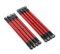 RC Modification Parts For Axial For SCX10 90046 For TRX4 1/10 8 PCS Aluminum Alloy RC Link Rod Linkage Set 313MM Wheelbase RC Crawler Car Truck Accessories(Red)