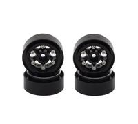 RC Modification Parts For Axial For SCX24 AX24 For TRX4M 1/18 1/24 1.0 Inch Beadlock Wheel Rim Deep Dish Stamped Metal Hub RC Crawler Car Upgrades Parts(Black)