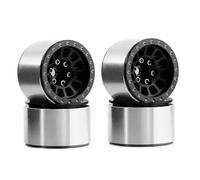 RC Modification Parts For TRX4M 1/18 4pcs 1.0 Inch Wheel Rim Aluminum Alloy Beadlock Wheel Hub RC Crawler Car Upgrade Parts Replacement 7mm Hex(Black)