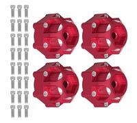 RC Modifications Models For Arrma For Senton For Granite Proline 1/10 Aluminum Hex Adapter RC Car Accessories Upgrade Parts 4 Pcs Assemble(Red)