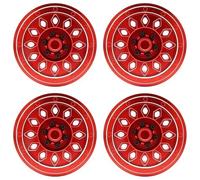 RC Modifications Models For AXIAL SCX6 1:6 CNC Aluminum Alloy Wheel Hub Rim Scale Remote Control Crawler Car Accessories Parts RC(Red)