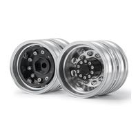 RC Modifications Models For Tamiya 1/14 Front Rear Wheel Rim Hubs Rubber Tyres With Foam Inserts Truck Trailer Tractor RC Car Tires Model(Rear Hubs-4Pcs)