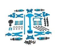 RC Modifications Models For WLtoys A959 A949 A969 A979 K929 1/18 Metal For Swing Arm Steering Cup Linkage Shock Absorber Kit RC Car Parts Upgrade(BLUE)