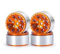 RC Modifications Parts For Axial For SCX24 1/24 Metal 1.0inch Beadlock Wheel Rims Hubs RC Crawler Car Model Upgrade Parts Replacement DIY Parts Accessories(Orange)