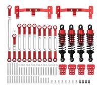 RC Modifications Parts For MN 1/12 D90 MN91 MN96 For MN98 For MN99S Metal For Chassis Link Rod Pull Rod Mount Holder Shock Absorber Sets RC Car Upgrades Parts Accessories(Red)