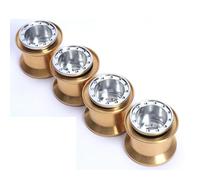 RC Modifications Spare Compatible With FMS For FCX24 1/24 1/18 RC Crawler Car Upgrade Parts 4PCS 1.0 Inch Closed Black Wheel Rim Brass