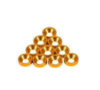 RC Modifications Spare For SCX10 For TRX4 Shafty MOA Comp Builds Aluminum Colored Countersunk Washers M3 Flat Round Head Screws RC Crawler For Chassis(Yellow)