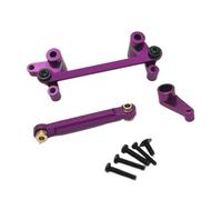 RC Modifications Spare For Wltoys For 144016 144018 1/14 Metal Steering Assembly Servo Arm Servo Link Rod Set Remote Control Car Upgrade Parts Accessories(Purple)