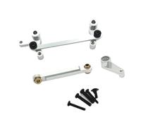 RC Modifications Spare For Wltoys For 144016 144018 1/14 Metal Steering Assembly Servo Arm Servo Link Rod Set Remote Control Car Upgrade Parts Accessories(Silver)