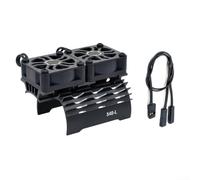 RC Motor Cooling Fan 28/29/36mm For 1/12 1/10 1/8 1/5 Scale Models Featuring Dual Fan Airflow And Aluminum Alloy Heat Sink Frame(Black380-L)