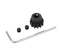 RC Motor Gear 12T Steel Motor Pinion 1.0M High Strength Wear Resistant for LOSI Lasernut U4 Tenacity 1/10 RC Car Black 14mm Diameter 11mm Thickness Includes 2 Set Screws and Wrench