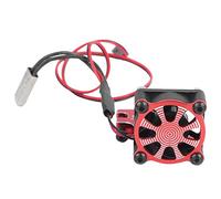 RC Motor Heatsink with Thermal Sensor, Cooling Fan for 540 550 3650 3660 Brushless Motors, Aluminum Alloy Heat Sink with Auto - On 5-11V Fan for Hsp (Red)