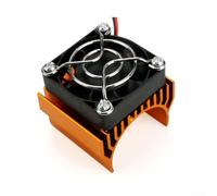 RC Motor Radiator 40mm Fan 5V for 540 550 Engines(Gold) | Fast heat dissipation, fits 36mm motors, 540/550 compatible, aluminium build, easy install