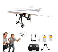 Rc Paper Airplane Kit, 2026 Upgraded DIY Rc Airplane Kit, DIY Electric Remote Control Plane with Dual Propellers, Lightweight Foldable Flying Stem Toy Micro Fixed Wing Drone