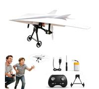 Rc Paper Airplane Kit, 2026 Upgraded DIY Rc Airplane Kit, DIY Electric Remote Control Plane with Dual Propellers, Lightweight Foldable Flying Stem Toy Micro Fixed Wing Drone