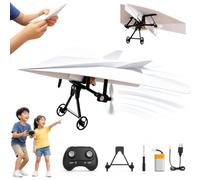 RC Paper Airplane Kit with Gyro Stabilizer - DIY Electric Remote Control Plane with Dual Propellers,2.4GHz Motorized Flying STEM Toy,Lightweight Gliders Gifts for Hobbyists & Beginner Flyers