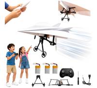 RC Paper Airplane Kit with Gyro Stabilizer - DIY Electric Remote Control Plane with Dual Propellers,2.4GHz Motorized Flying STEM Toy,Lightweight Gliders Gifts for Hobbyists & Beginner Flyers