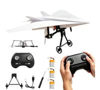 Rc Paper Airplane Kit with Gyro Stabilizer, Remote Control Airplane, Diy Rc Airplane Kit, Foldable Lightweight Glider Tool for Hobbyists and Beginner Flyers (Three batteries)