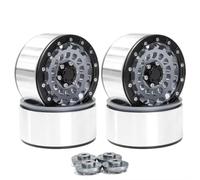 Rc Parts Accessories For Axial For SCX10 For Wraith RR10 For Capra For TRX4 YK4082 1/8 1/10 4pcs 2.6" Metal Beadlock Wheel Rim Hub 12mm 17mm Hex RC Crawler Car(Black)