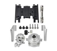 Rc Parts Accessories For Axial For SCX10 II 1/10 90046 Planetary Transmission Transfer Case Skid Plate Drive Shaft Front Motor Mount Set Chassis DIY RC Crawler Car Parts(Silver)