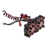 RC Parts Compatible With Axial SCX10 For Traxxas TRX4 For Tamiya 1/8 1/10 rc cars 540 550 3650 3660 Motor Heatsink Cooling Fan With Thermal Sensor(Red)