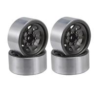 RC Parts Compatible With Beadlock For SCX24 AX24 For TRX4-M 1.0" Wheel Rim Deep Dish Stamped Steel Hub For 1/18 1/24 RC Crawler Car For Axial Parts(Grey)