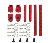 RC Parts Compatible With Tamiya For TT02 Rc Car Upgrade Parts Metal Assembled Body Post Mounts Car Shell With R Clips Fixing Column(Red)