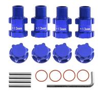 Rc Parts For Arrma 3S For Granite Mega For Senton Big For Rock 4pcs 1/10 Rc Car Wheel Hub Adaptor 14mm To 17mm Widen 13mm Extension Coupler(Blue)