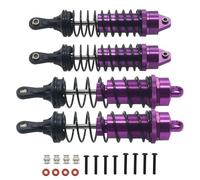 RC Parts For Arrma For Mega550 For Senton For Granite Big For Rock For Typhon 3s 1/10 4 Pcs Set Full Alloy Front Rear Damper Shock Absorber Accessories Parts(PURPLE)