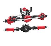 RC Parts For Axial AR44 90047 90046 AX90060 SCX10 II SCX10 II 1/10 RC Crawler Upgrade Aluminum Alloy CNC Front Rear Axle Set 30T/8T(Red,Front And Rear)