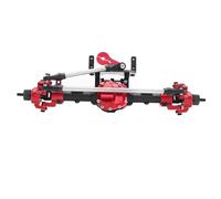 RC Parts For Axial AR44 90047 90046 AX90060 SCX10 II SCX10 II 1/10 RC Crawler Upgrade Aluminum Alloy CNC Front Rear Axle Set 30T/8T(Red,Front)
