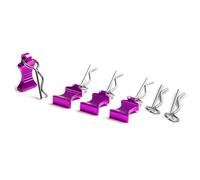 RC Parts For Axial For SCX10 For TRX-4 Axspeed 1/10 1/12 4Pcs Metal R-type Car Shell Body Fixed Clips Pin With Tab RC Model Repairs Accessories(Purple)