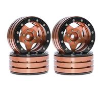 Rc Parts For Axial For SCX10 For TRX4 For RGT For Redcat Tornado Hole Rims Off-Road Crawler Alloy 1.9 Metal Beadlock Wheels RC Upgrade(Brown)