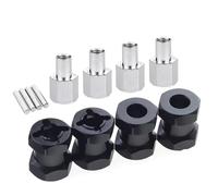 RC Parts For Axial Scx10 D90 For Tamiya For MST 1/10 rc cars Crawler 4Pcs Thickness 15mm/20mm/25mm/ Extension Parts 12mm Hex Wheel Hubs(Black,15mm)
