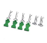 RC Parts For Axial SCX10 TRX-4 1/10 1/12 rc cars For Model Accessories 4Pcs Metal R-type Car Shell Body Fixed Clips Pin With Tab(Green)